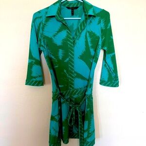 BCBGMAXAZRIA Belted Drop Waist Polo Dress XS